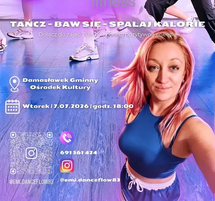 Nowy cykl zajęć ZUMBY w GOK Damasławek – start dziś o 18:00