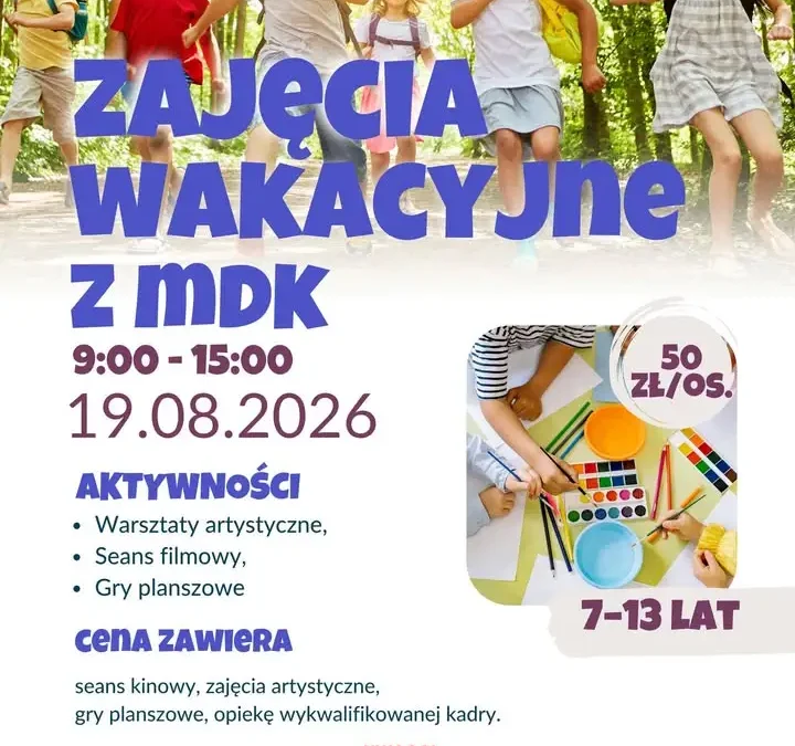 Wakacyjne warsztaty w MDK Wągrowiec – dzień pełen przygód dla dzieci