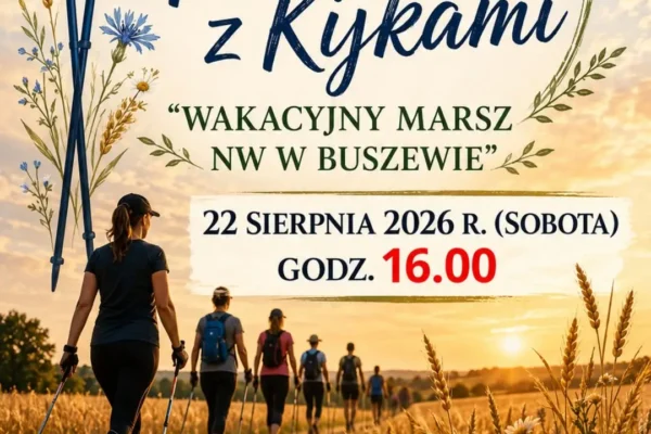 Wakacyjny marsz z kijkami w Buszewie – zaproszenie na rajd nordic walking