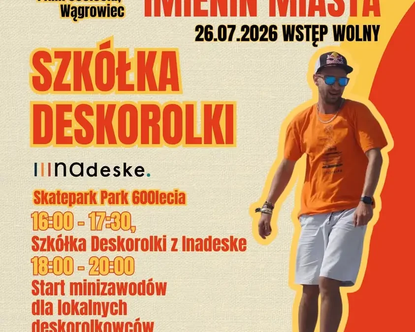 Imieniny Miasta z deskorolką – warsztaty i zawody od 16:00