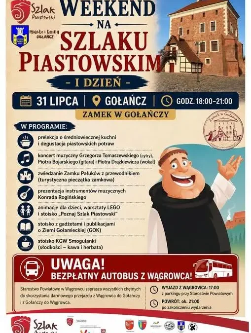 Weekend na Szlaku Piastowskim – wydarzenia w Gołańczy, Wągrowcu i Tarnowie Pałuckim