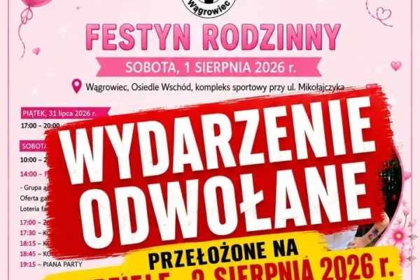 Festyn Rodzinny przełożony na jutro z powodu złej pogody