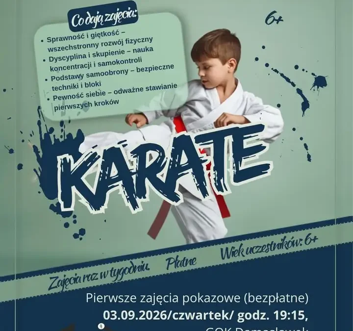 Karate dla dzieci w Damasławku – nabór do nowej sekcji w GOK