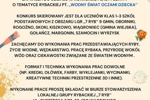 Konkurs plastyczny „Wodny świat oczami dziecka” – zaproszenie dla uczniów klas 1-3