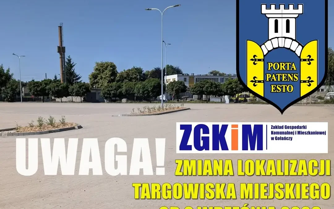 Targowisko w Gołańczy zmienia lokalizację. Od września handel na parkingu przy Sportowej
