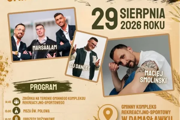 Dożynki Gminno-Parafialne w Damasławku – święto plonów, tradycji i wspólnej zabawy