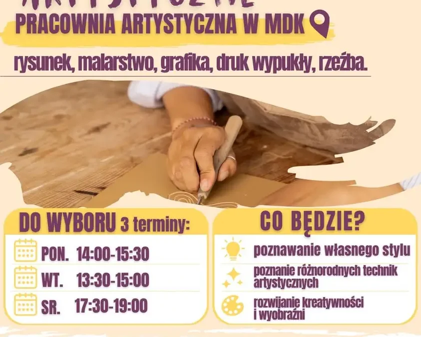 Warsztaty artystyczne w MDK – zapisy i wybór terminu