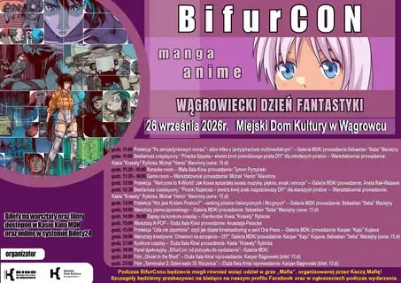 BifurCon 2026 w Wągrowcu – piąta edycja święta fantastyki i mangi