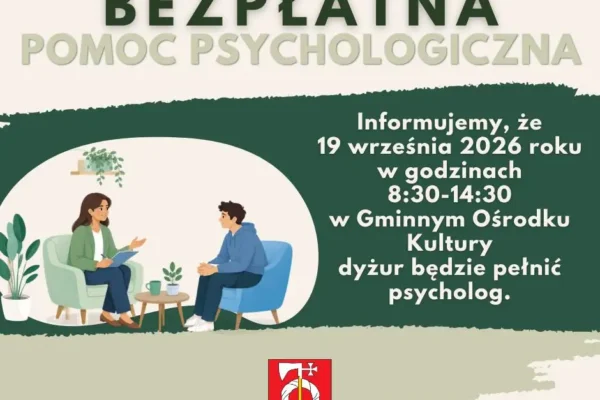 Bezpłatna pomoc psychologiczna w Damasławku – dyżur psycholog 19 września