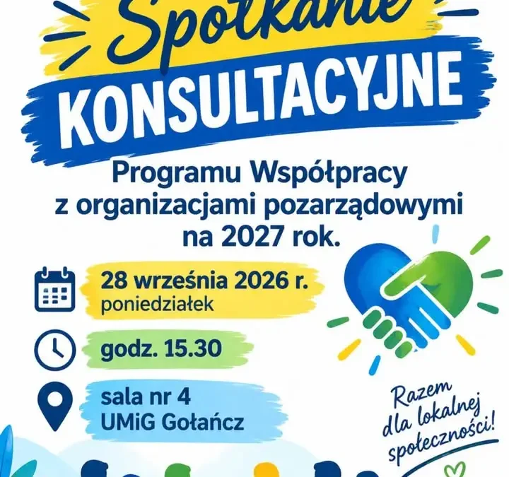 Gołańcz zaprasza NGO na konsultacje programu współpracy na 2027 rok