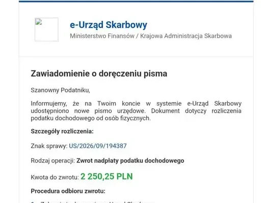 Oszuści podszywają się pod Krajową Administrację Skarbową. Fałszywe maile o zwrocie podatku