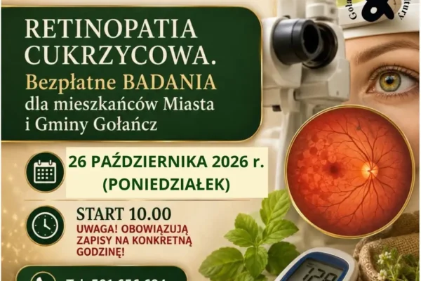 Bezpłatne badania wzroku w Gołańczy – zapisy na 26 października