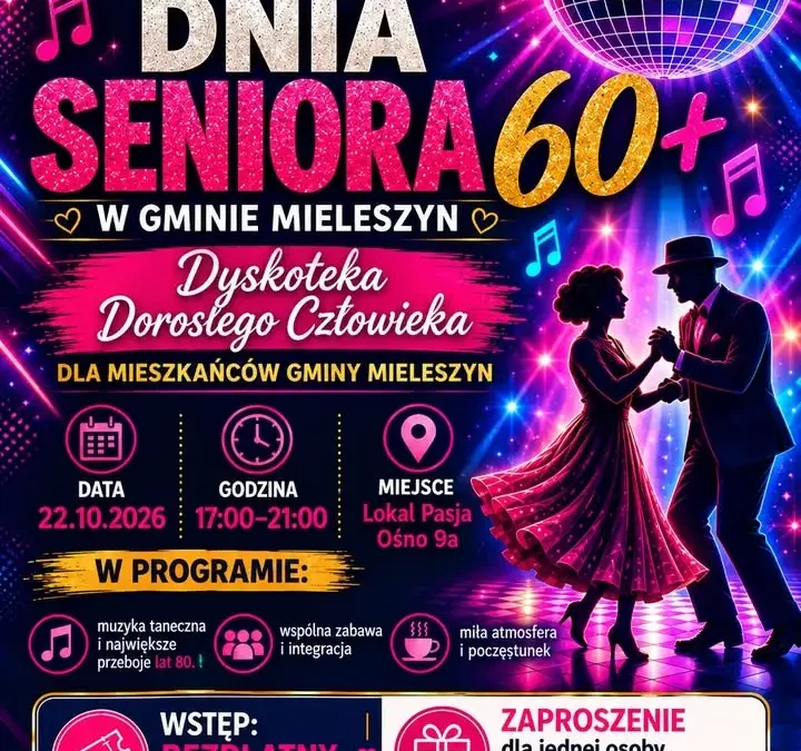 Dzień Seniora w Gminie Mieleszyn – zaproszenie na wspólną zabawę