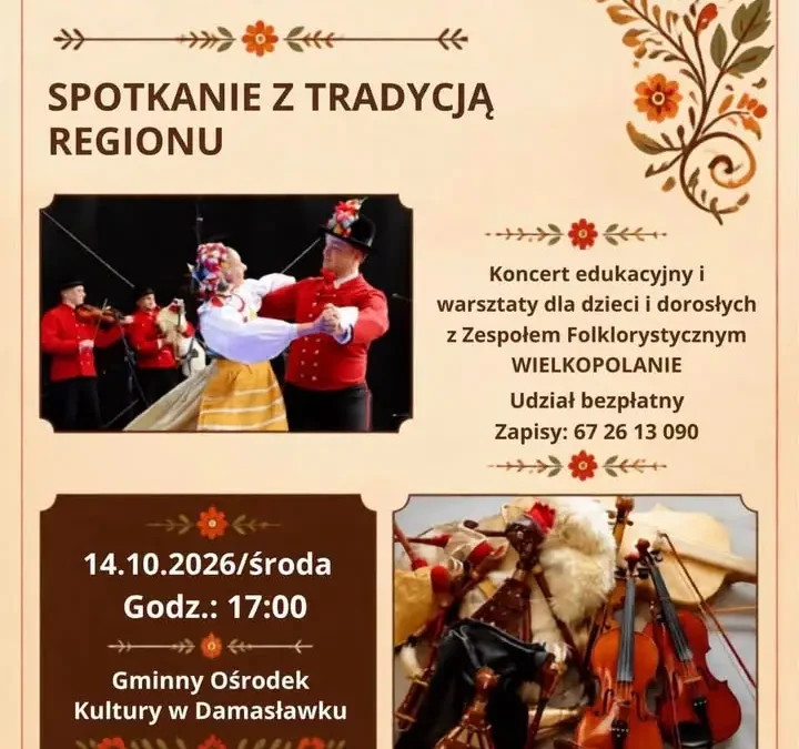 Koncert i warsztaty „W rytmie Wielkopolski” w GOK Damasławek
