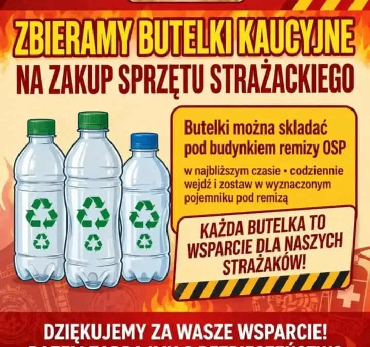 OSP Wapno zbiera butelki na rzecz jednostki – włącz się w akcję!