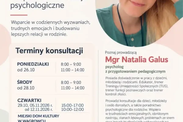 Wągrowiec: bezpłatne warsztaty i konsultacje dla rodziców w Miejskim Domu Kultury