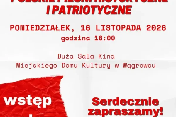 Wspólne śpiewanie pieśni patriotycznych w Wągrowcu – 16 listopada